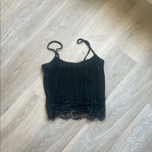 Elegant Black Lace Trim Top